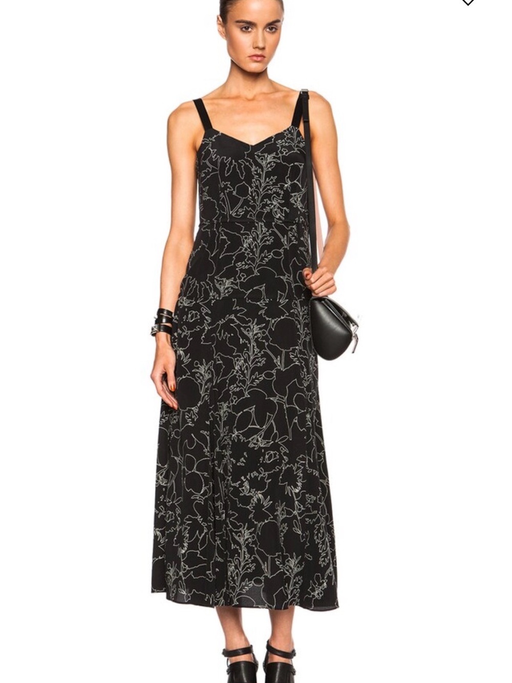 Rag & Bone Jade Black Printed 100% Silk Maxi
Slip Midi Dress Size 10 NWOT